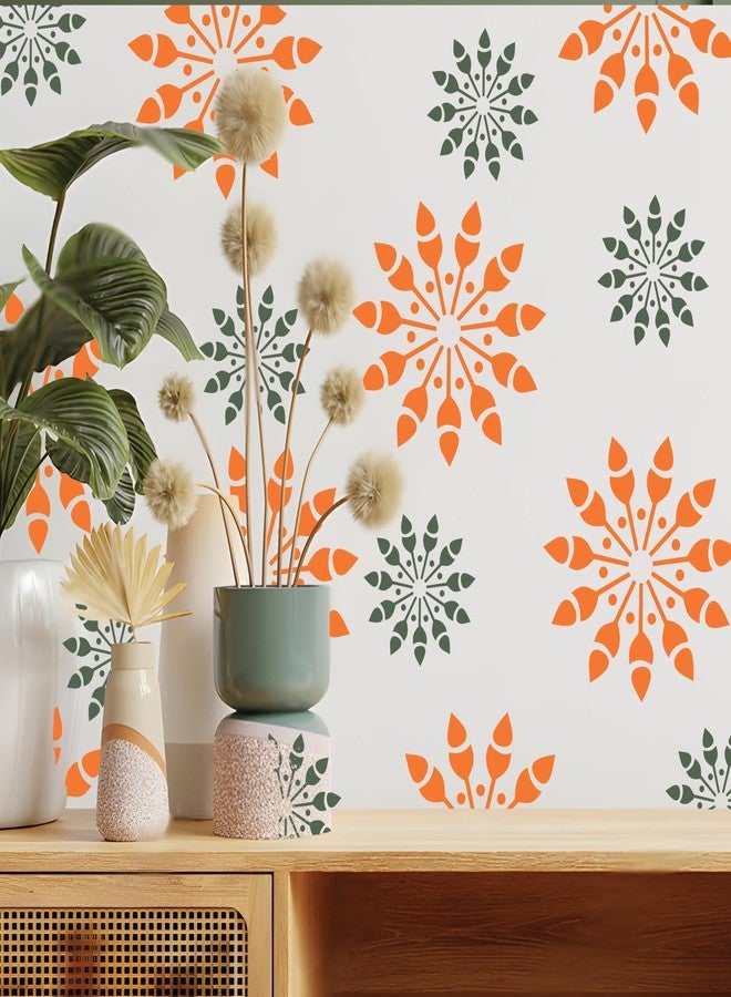 StenCart Ornament Floral Pack of 2 Stencil for Wall Painting Home DIY Reusable Wall Stencil Design for Wall Decoration (16-inch x 24 inch) - Combo of 2 - Image 3